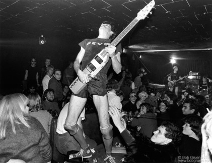 Devo live at Max's Kansas City, NYC. November 1977. Image #: R-476 © Bob Gruen Devo, NYC - 1977