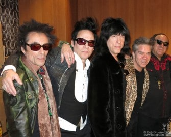 Feb 12 - NYC - Marky Ramone came to say hello to Earl Slick, Michael H, Andy Hilfiger and Arno Hecht during their David Bowie tribute concert at the Electric Room.