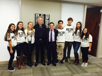 Nov 19 - Florham Park, NJ - Bob Gruen with Anthony Sylvester and kids during a party unveiling a collection of Bob's work being displayed at the law offices of Sherman Wells Sylvester and Stamelman.