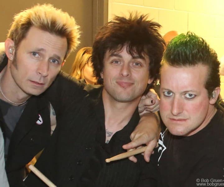 April 7 - Brooklyn - Green Day; Mike, Billie Joe and Tre look great backstage at the Barclays Center before the show.