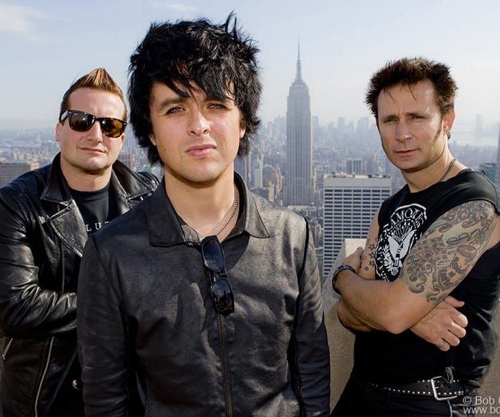 Green Day, Top Of The Rock, NYC. May 16,  2009. <P>Image #: C-165 © Bob Gruen 
