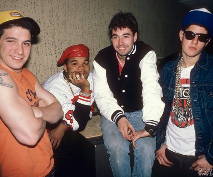 Beastie Boys and DJ Hurricane, Capitol Theatre, Passaic NJ. April 1, 1987. <P>Image #: C-320  © Bob Gruen