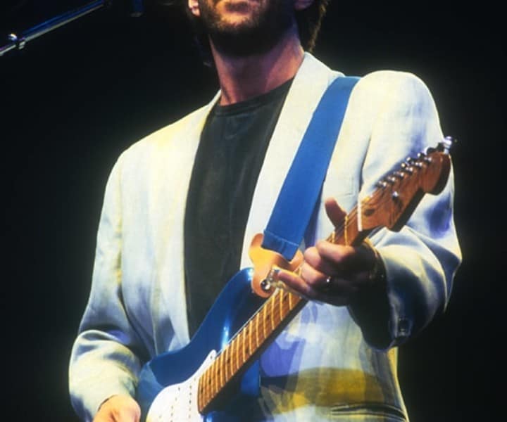 Eric Clapton, MSG, NYC. April 1985. <P>Image #: C-42  © Bob Gruen