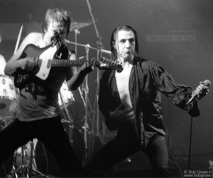 Captain Sensible and Dave Vanian, Electric Ballroom, London, England. December 1979. <P>Image #: R-391  © Bob Gruen