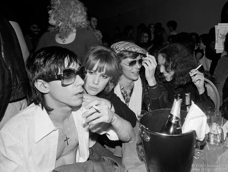 Iggy Pop, Cyrinda Fox, David Bowie and Lisa Robinson, NYC - 1977