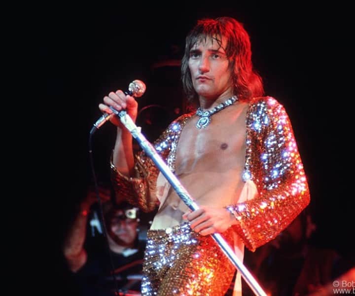 Rod Stewart, MSG, NYC. September 11, 1972. <P>Image #: C-278  © Bob Gruen