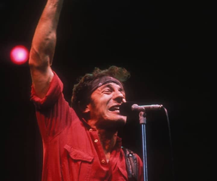 Bruce Springsteen, Exhibition Stadium Grandstand, Toronto. July 1984. <P>Image #: C-37  © Bob Gruen