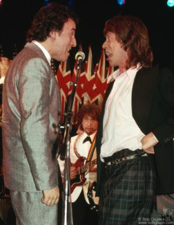 Bruce Springsteen, Bob Gruen and Mick Jagger, NYC - 1988