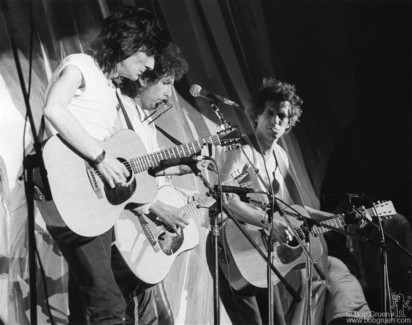 Ron Wood, Bob Dylan and Keith Richards, PA - 1985