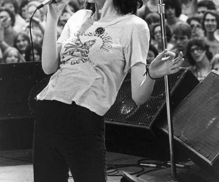 Patti Smith, Central Park, NYC. July 9, 1976. <P>Image #: R-225  © Bob Gruen