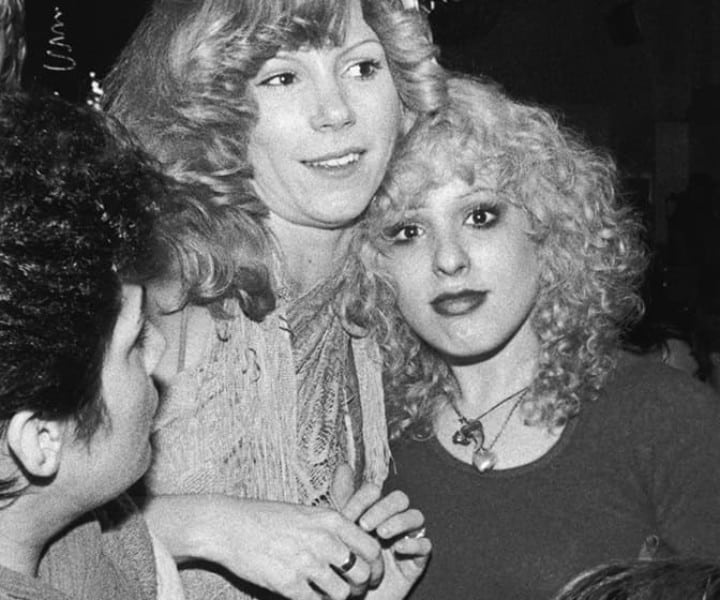 Sable Starr and Nancy Spungen, Ocean Club, NYC. March 1977. <P>Image #: R-417  © Bob Gruen