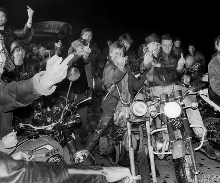 Moscow Bikers, Moscow, Russia. August 1989. <P>Image #: R-506  © Bob Gruen