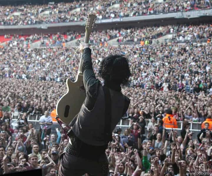 June 19 - London - Billie Joe in London at Wembley in front of 71,000 people, the biggest show Green Day ever headlined.