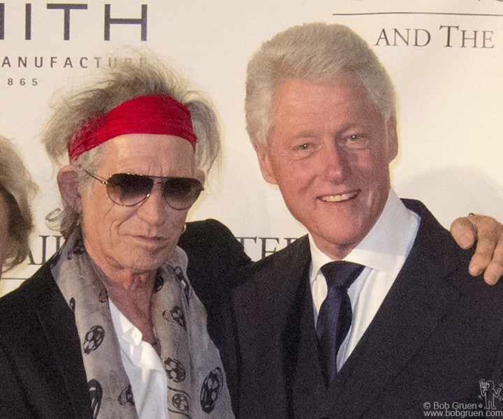 Nov 8 - NYC - President Clinton gave the Norman Mailer Literary award for biography to Keith Richards....Keith said the night was 'one for the books!'.