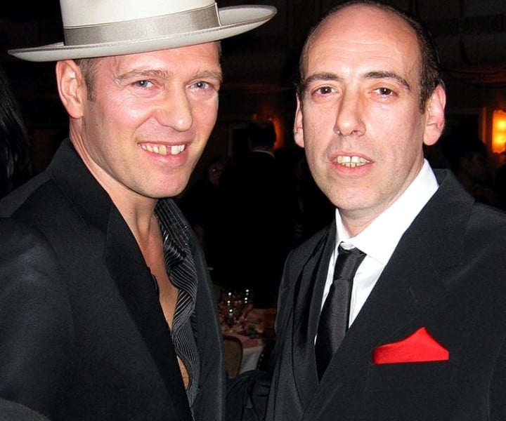 March 10 - NYC - Paul Simonon and Mick Jones arrive at the Dinner.