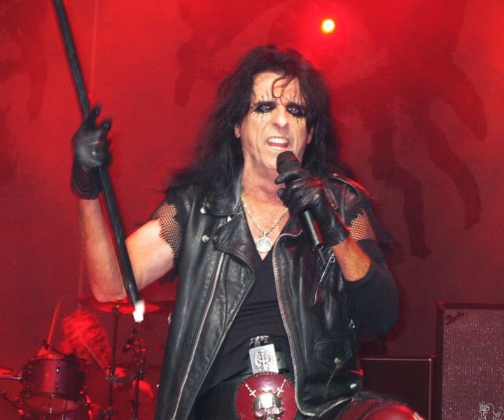 Oct 27 - NYC - Alice Cooper came to New York to inspire us to dress up and act out for Halloween. Instead of the large theatrical props for which he's famous, Alice had a hard rockin' band and played a set full of hits (he has a lot of them). He showed the cheering sold out audience that he's a master of mayhem.