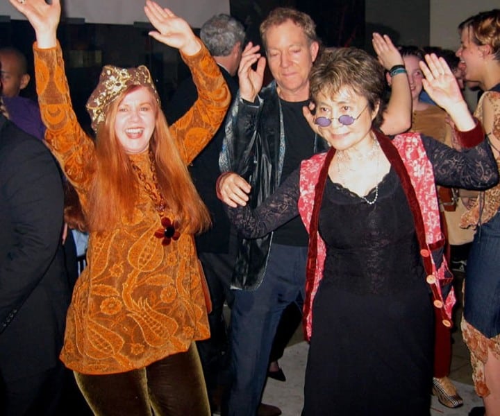 Feb 18 - NYC - Yoko Ono celebrated her 70th birthday at a great party thrown for her by her son Sean. She danced all night with friends (like Kate Pierson and Fred Schneider of the B-52's seen above)