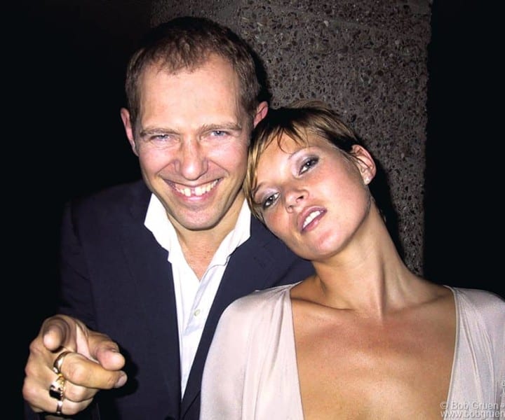 July 19 - London - Paul Simonon and Kate Moss at Mario Testino's party. 