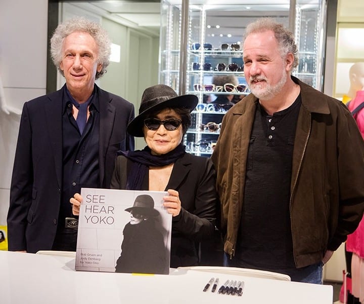 April 28 – NYC - With Yoko Ono & Jody Denberg at the signing of our new book “See, Hear, Yoko” at the BookMarc Store, NYC. Photo by David Appel Photo.