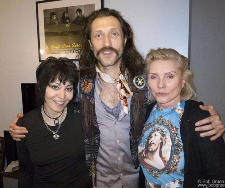 Feb 24 - NYC - Lucky  Eugene Hutz of Gogol Bordello got to hug both Joan Jett, and Debbie Harry when he stopped by Magic Shop Studios where Blondie was finishing a new album featuring Joan singing backup on one track.