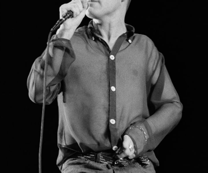 Morrissey, MSG, NYC. July 13, 1991. <P>Image #: NMS791_8-16a_1991  © Bob Gruen