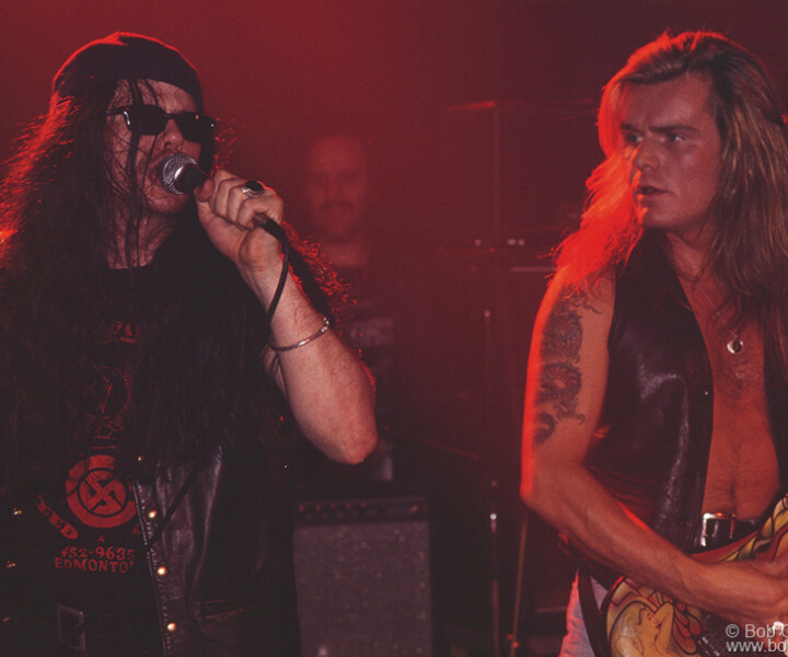 Ian Astbury and Billy Duffy, Cat Club, NYC. July 1989. <P>Image #: Cult789_1989_4 © Bob Gruen