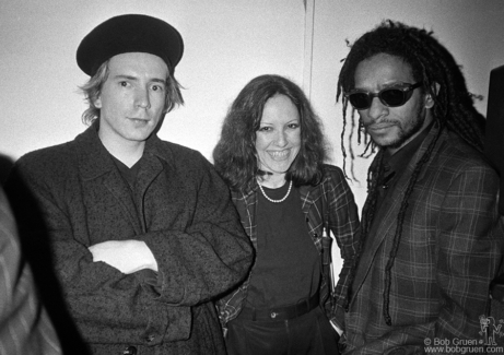 John Lydon, Lisa Robinson and Don Letts, NYC - 1982