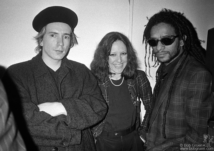 Johnny Rotten, Lisa Robinson and Don Letts, NYC - 1982