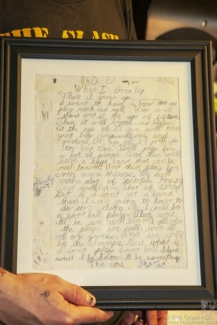 Billie Joe Armstrong’s framed homework, NYC - 2011