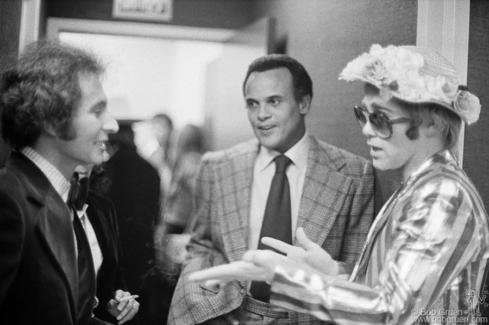 Ron Delsener, Harry Belafonte and Elton John, NYC - 1972
