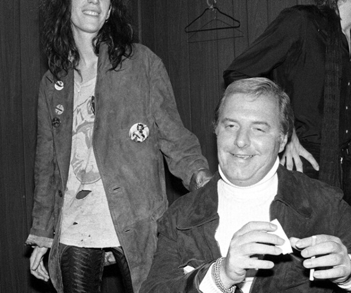Patti Smith and Frank Barsalona, Palladium, NYC. May 20 or 21, 1978. <P>Image #: PattiSmith578_5-26a_1978 © Bob Gruen