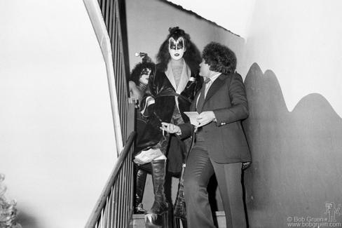 Paul Stanley, Gene Simmons and Neil Bogart, NYC - 1975