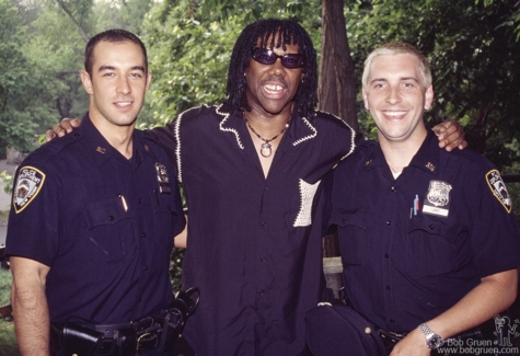 Nile Rodgers and police officers, NYC - 2000