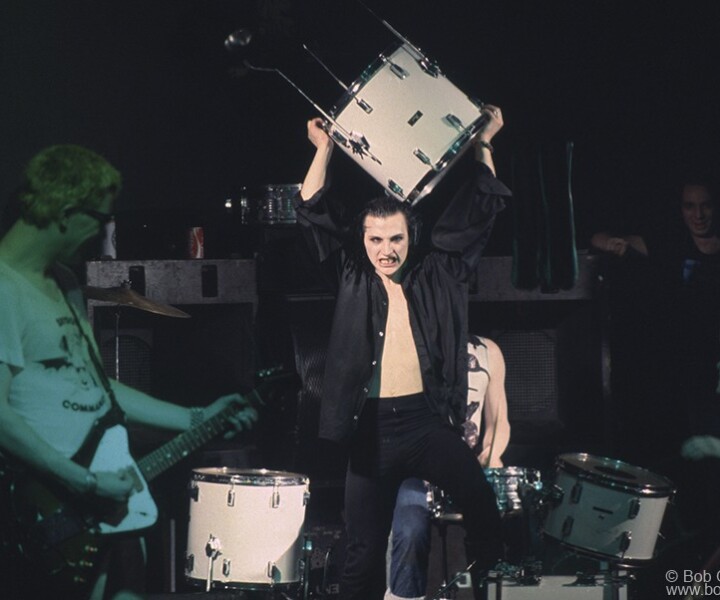 Captain Sensible and Dave Vanian, Electric Ballroom, London, England. December 22, 1979. <P>Image #: Damned1279_1979_3  © Bob Gruen