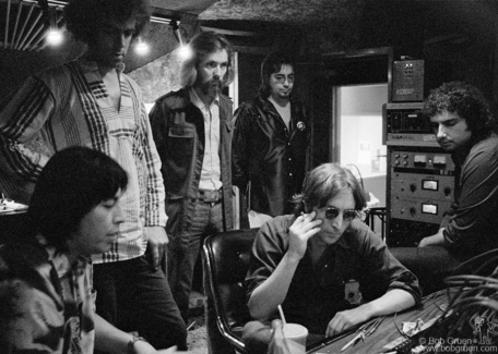 Jesse Ed Davis, Eddie Mottau, Klaus Voormann, Jim Keltner, John Lennon and Shelly Yakus, NYC - 1974