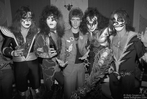 Kiss and Kim Fowley, Los Angeles - 1976