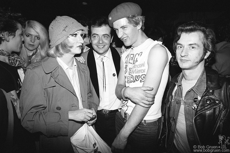 Smutty Smith, Gail Higgins, Jayne County, Leee Black Childers, Captain Sensible and Peter Crowley, London - 1977