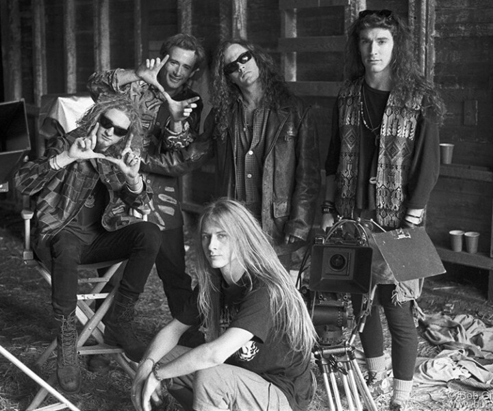 Alice In Chains, Malibu State Park, CA. December 1990. <P>Image #: AliceInChains1290_3-20_1990  © Bob Gruen