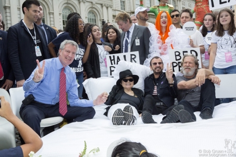 Mayor Bill de Blasio, Yoko Ono, Ringo Starr and Jeff Bridges, NYC - 2018