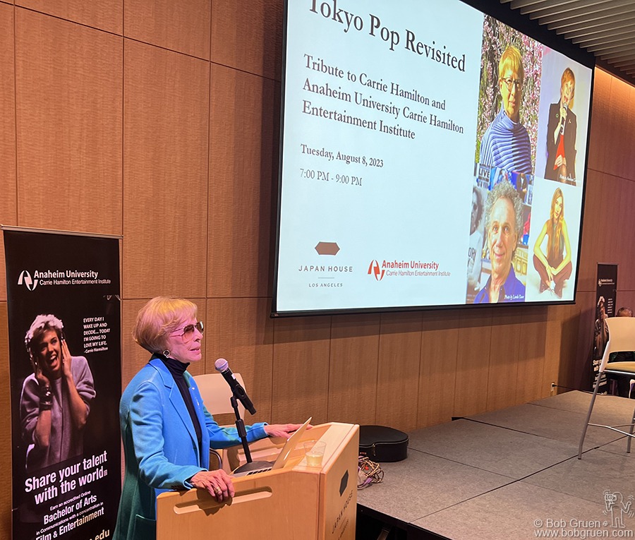 Aug 8 - Los Angeles - Carol Burnett on stage during the “Tokyo Pop Revisited” event at Japan House.