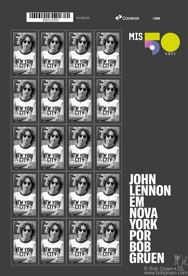 Jan - Sao Paulo - Official Brazilian Government stamp commemorating the award winning exhibition “John Lennon Em Nova York Por Bob Gruen” at the Museum of Image and Sound.