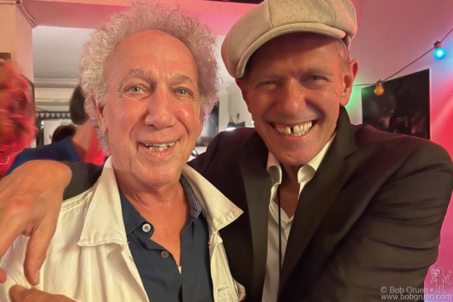 Aug 4 - London - Bob Gruen and Paul Simonon of the Clash at Royal Exchange pub.