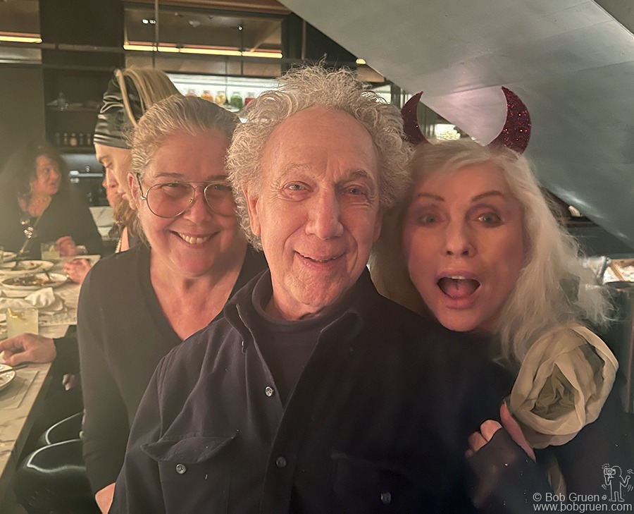 Dec 18 - NYC - (L-R) Elizabeth Gregory-Gruen, Bob Gruen and Debbie Harry during a Krampus party at Public Hotel.