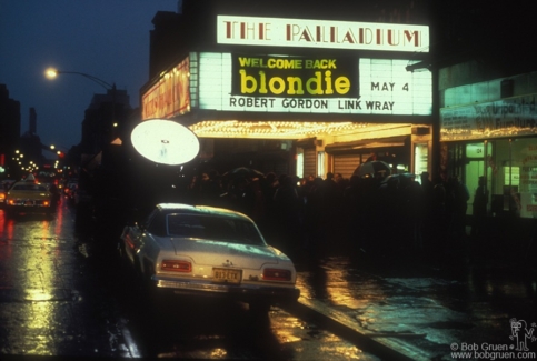 Marquee for Blondie, Robert Gordon and Link Wray, NYC - 1978 