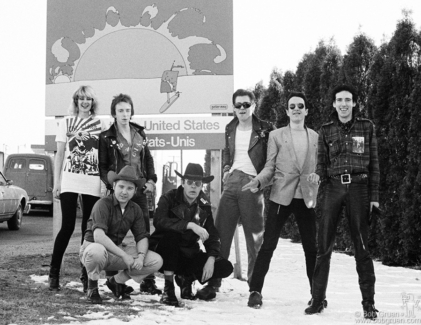 Caroline Coon, Topper Headon, Baker, Johnny Green, Paul Simonon, Joe Strummer and Mick Jones, USA - 1979 