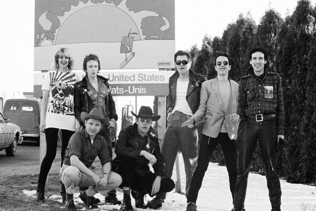 Caroline Coon, Topper Headon, Baker, Johnny Green, Paul Simonon, Joe Strummer and Mick Jones, USA - 1979