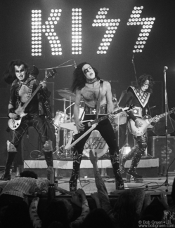 Gene Simmons, Paul Stanley and Ace Frehley, Detroit - 1974