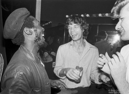 Jimmy Cliff, Mick Jagger and Bruno Blum, NYC - 1981