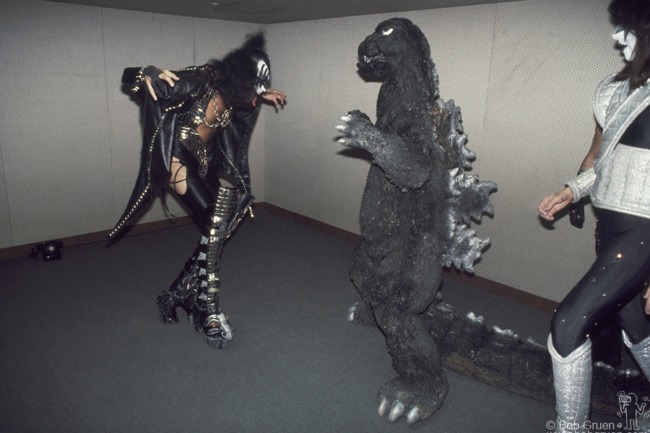 Gene Simmons with Godzilla, Japan - 1978