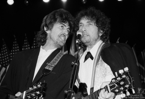 George Harrison and Bob Dylan, NYC - 1988